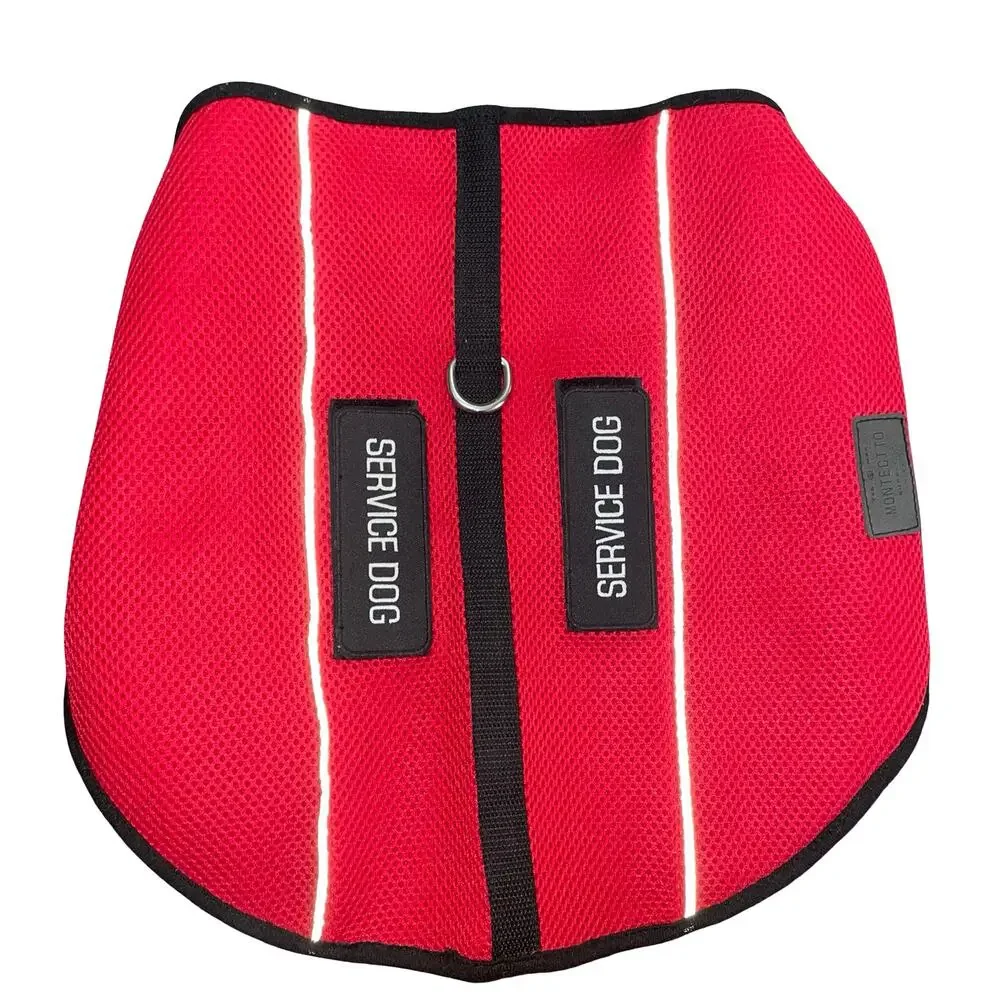 Montecito Service Dog Jacket Vest Size Large Red High Visibility Adjustable VTG